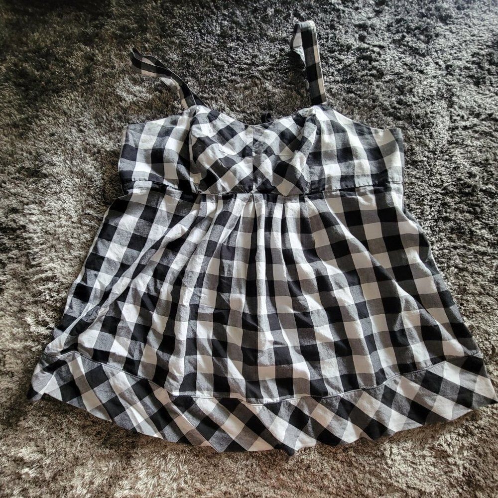 Women's Cato Black White Plaid Checkered Tank Top size 14/16W